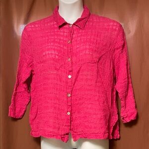 Chico's Bright Pink Button-Down Shirt
